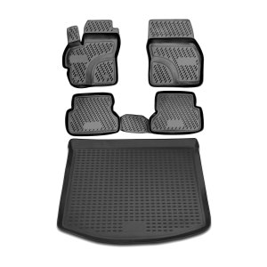Mazda 3 3D Floor-Trunk Mats - Omac - Black - '04-'09